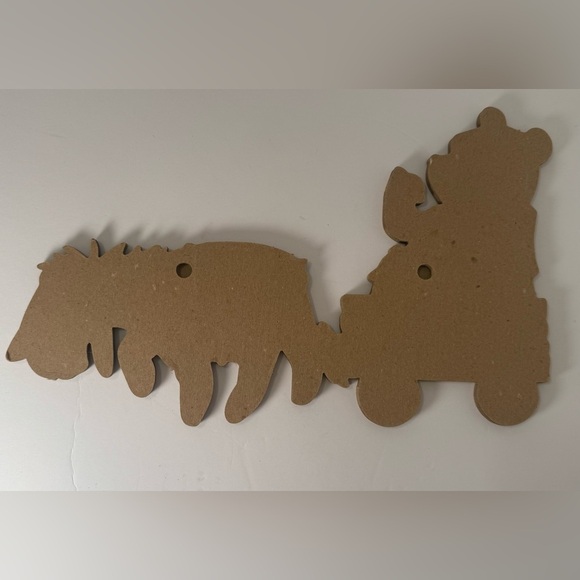 Vintage Winnie the Pooh Cardboard Wall Decor 3 Piece Train & Wagon - Picture 8 of 8